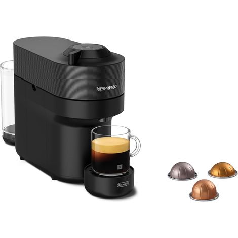 De'Longhi Machine à Café Vertuo POP Noir, Capsules café Vertuo seulement, Technologie Centrifusion, 5 Tailles de Tasses + Kit de Bienvenue, Design Compact, Arrêt Automatique, ENV90.B (1/5)