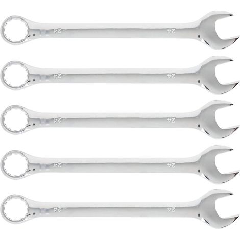 Set di chiavi a cricchetto a doppio uso da 24 mm (5 pezzi) con chiave pentalobata a forchetta per la manutenzione domestica. (1/5)