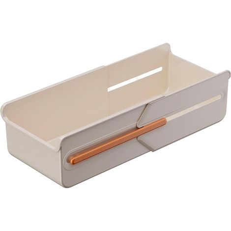 Boîte de rangement coulissante avec tiroir extensible multifonctionnel, boîte de rangement coulissante pour la cuisine permettant de ranger mouchoirs, télécommandes, en-cas (1/4)