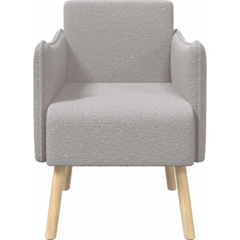 vidaXL Sillón decorativo Gris Claro Bouclé (1/2)