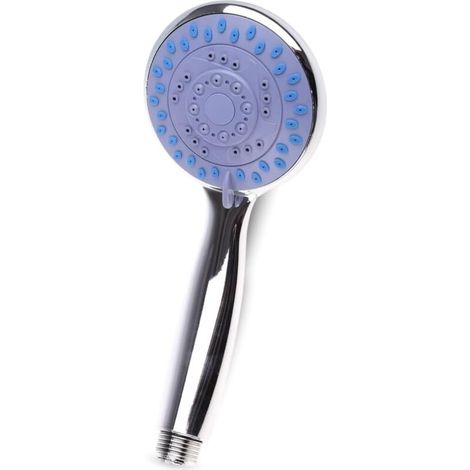 3-Jet Shower Head - Universal Chrome Shower Head - Classic Easy-to-Use 3-Mode Hand Shower - Blue or White Center (1/5)