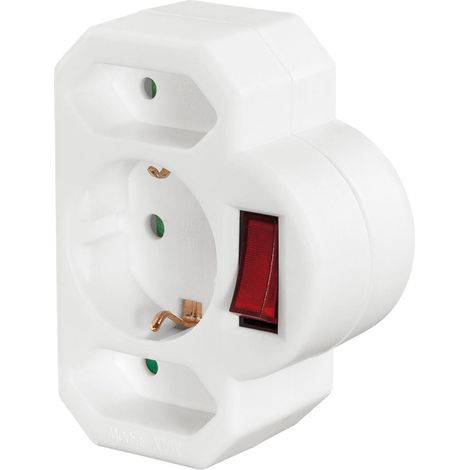 Hama Steckdosenadapter 3-fach weiß mit Schalter