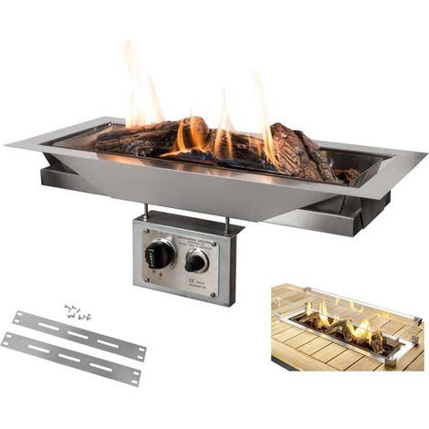 Happy Cocooning Mania Einbau-Feuerstelle Komplettset 17,5 kW rechteckig large 99x32x24 cm Einbaumodell Feuertisch