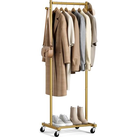 Petite tringle à vêtements sur roulettes, porte-vêtements mobile étroit (1/5)