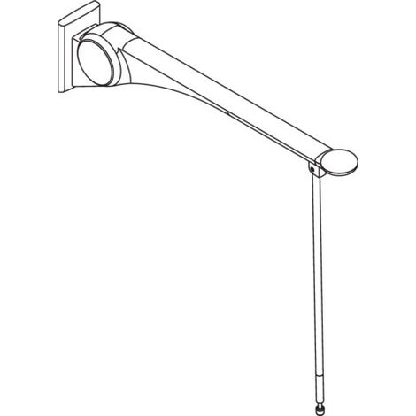 HEWI 802.50.46060 Poignée TB SK Premium, 900, avec support de sol