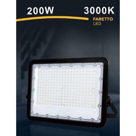 Trade Shop - FARO LED 200 W ULTRA SLIM OUTER BLACK IP65 COLD NATURAL FS200W-N -