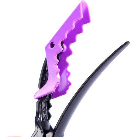 Lot de 10 pinces à cheveux violettes antidérapantes en forme d'alligator, accessoires de coiffure pour le démêlage. (1/5)