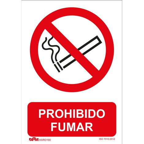 Cartello Vietato fumare in PVC marca ATM misura 30x20 cm e design Glasspack.