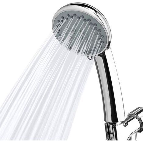 Pommeau De Douche à Main Haute Pression 5 Réglages De Jet, Puissant Jet De Douche Pommeau De Douche De Pluie à Main Massage Spa Pomme De Douche Amovible à Main Finition ChroméeShower Head