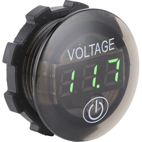 Voltmètre numérique universel à LED CC, indicateur de tension pour batterie de voiture 12-24 V avec interrupteur tactile, vert (1/5)
