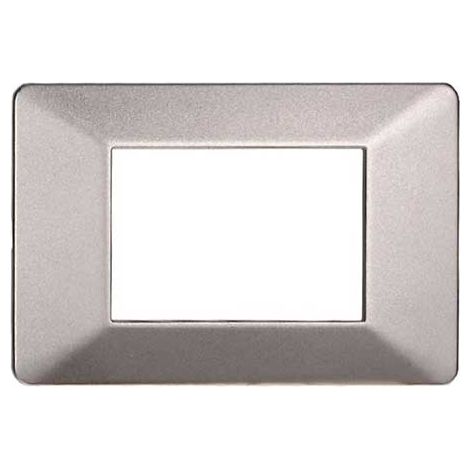 Plaque compatibles Vimar Plana 3 modules plastique couleur titane Ettroit EV83308