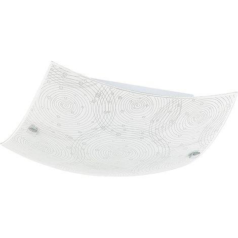 Plafonnier verre carré 39,5cm LED 18W blanc Rabalux (1/4)
