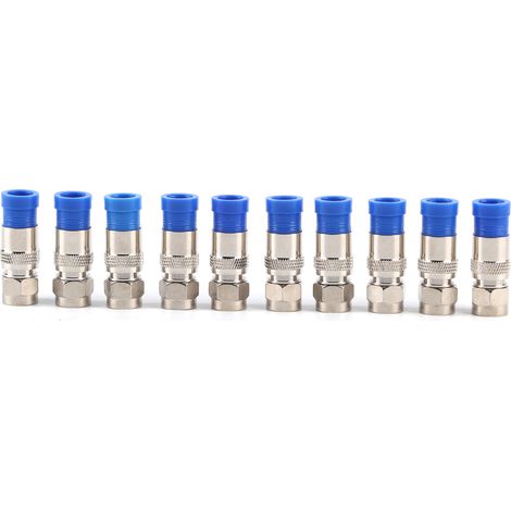 10 connecteurs F RG6 type sertissage UK pour câble antenne satellite vidéo adaptateur F-004 (1/5)