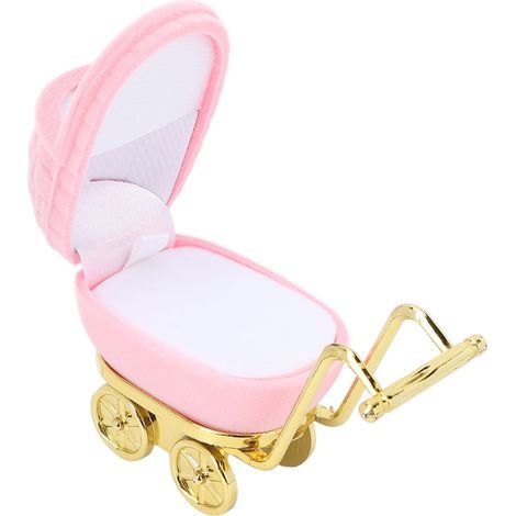 Écrin à bijoux personnalisé pour nouveau-né - Coffret cadeau organisateur pour colliers et boucles d'oreilles - Boîte rose rangement (1/5)