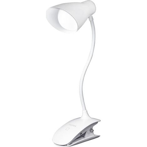 Lampada da lettura ricaricabile, luce in 3 modalità di luminosità, controllo touch, clip regolabile per collo 5500-6000k, lampada da libro per lettura notturna e viaggi, bianca (1/5)