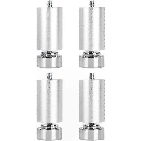 Pieds métalliques robustes réglables à filetage M10, compatibles avec les meubles, les lits, les tables et les armoires (paquet de 4, 26-27 pouces, argent, 20 cm). (1/5)