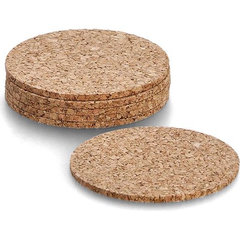 Tassenuntersetzer aus Kork, Ø 9,5, 6er-Set
