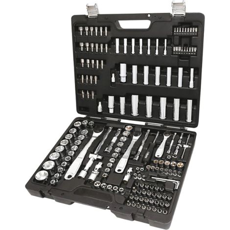 Beta – Coffret de 170 outils 1/4" - 3/8" - 1/2" avec 74 douilles et 42 embouts – Pour cliquet réversible 72 crans – Coffret plastique