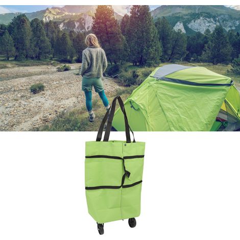 Faltbarer Einkaufswagen mit Taschen und Rädern, praktisch zum Einkaufen, Wäsche waschen, Reisen, umweltfreundlich. (1/5)