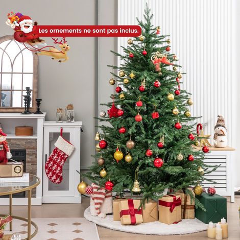 Sapin de Noël Artificiel 183 cm 788 Branches PE PVC 280 Lumières LED Blanc Chaud 8 Modes CW62781 (1/3)