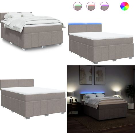 vidaXL Boxspringbett mit Matratze Taupe 140x200 cm Stoff (1/5)
