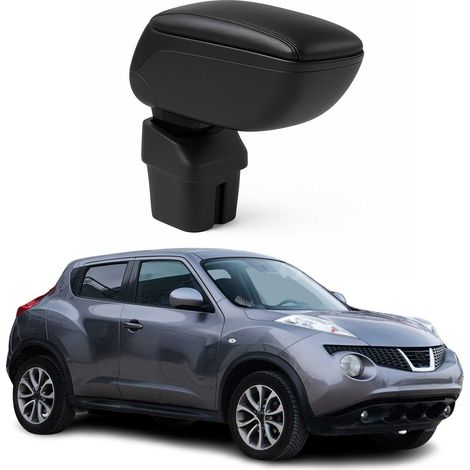 OMAC Accoudoir pour Nissan Juke 2011-2019 - Snap-On - ABS + Simili Cuir - Aucune Perçage ou Installation - Installation Facile Noir (1/5)