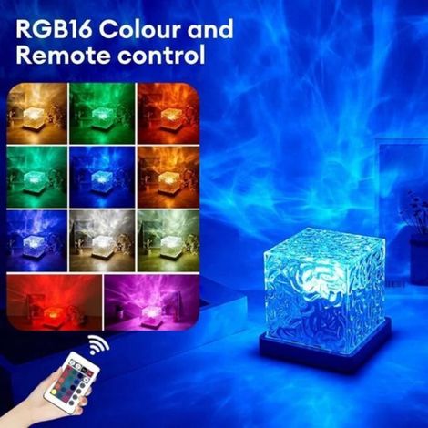 Lampe De Table - Cristal - LED RGB 16 Couleurs - Rechargeable USB - 11,5 cm - Avec Télécommande (1/3)