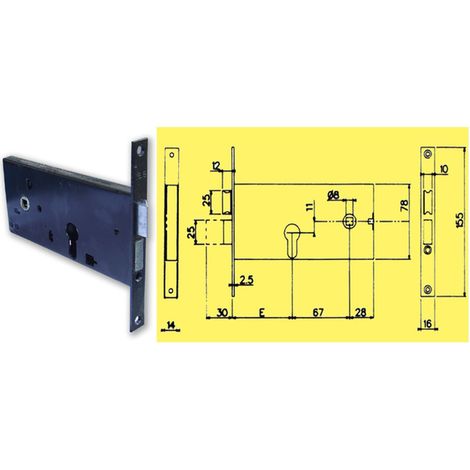 Yale 8600770 Serratura Infilare E70 Cil Sag