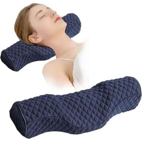 Nackenstützkissen aus Memory-Schaum zur Linderung von Nackensteife, für Seiten- und Rückenschläfer (blau) (1/5)