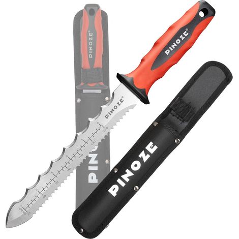 Couteau isolant de 20 cm, lame en acier inoxydable, couteau isolant avec échelle laser, outil pour la coupe de matériaux thermiques comme la mousse/laine de roche/polystyrène, cutter de jardin (1/5)