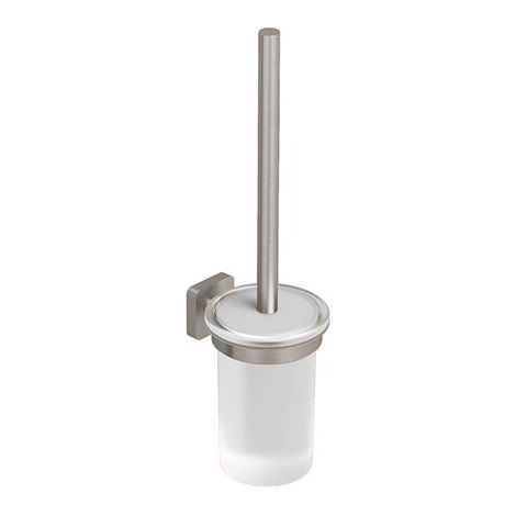 Kludi Vela S - WC-Bürste mit Halter, Wandmontage, Glas/Nickel gebürstet 25974N5 (1/2)
