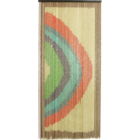 Holzvorhang für Anti -Animal -Tür -Regenbogenmodellwelle - 80 fili - 120x240 cm