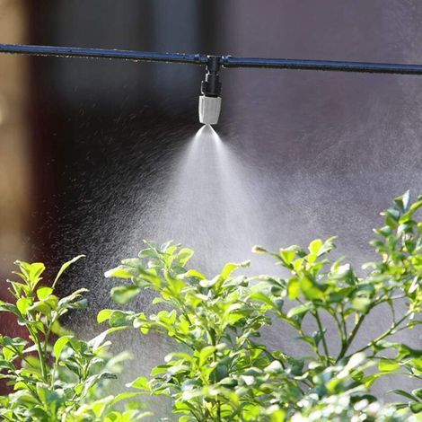 Sprühdüse, 20 T-Stücke und 20 Sprinklerdüsen, Bewässerungsdüsen, Gewächshaus-Wasserkühlungssystem, Sprinkler-Set für Haus- und Gartenbewässerung (1/5)