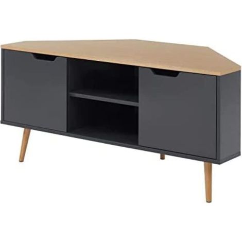 BAÏTA Mobile TV, Legno ingegnerizzato, Rovere e Grigio Antracite, L115cm (1/4)