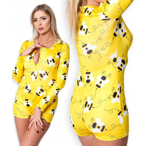 Damenpyjama, Valentinstagsgeschenk für ein Mädchen, Body mit Bienenmotiv, Größe M