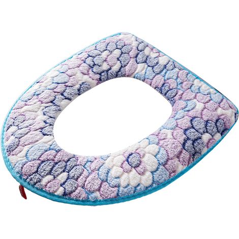 Funda Para Asiento De Inodoro - Con Cremallera - Tela De Franela Suave Y Gruesa - Revestimiento Trasero De PU Impermeable - Tamaño Estándar (1/5)