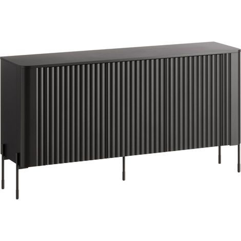 Aparador Nobilitas, Negro, 80x150cm, Número de puertas: 040cm, Aglomerado laminado, MDF (1/5)