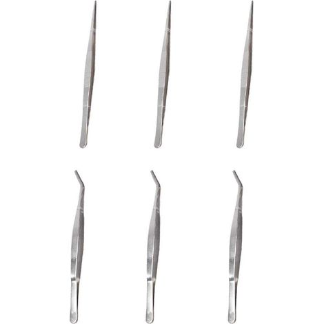 Pince à Épiler en Acier Inoxydable 6 Pièces Argenté Poignée Ergonomique, Légère, pour Succulentes et Jeunes Plants, Usage Intérieur et Jardin (1/5)