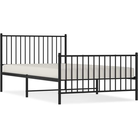 Maison Exclusive - Giroletto con Testiera e Pediera Metallo Nero 107x203 cm (1/5)