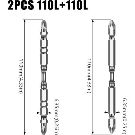 Tournevis industriel à tête magnétique antidérapante S2, double tête haute dureté, tête cruciforme pour perceuse pneumatique-AquaForge (1/5)