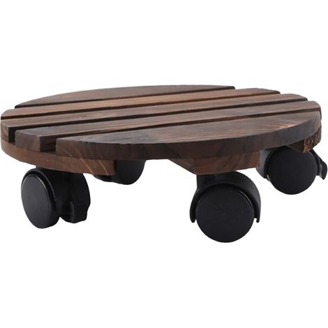 Chariot pour pot de fleurs 35 cm marron 35 cm (1/5)