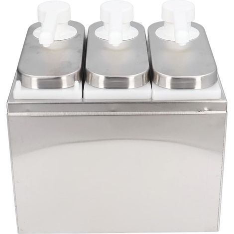 à pompe pour condiments flacons souples en acier inoxydable
