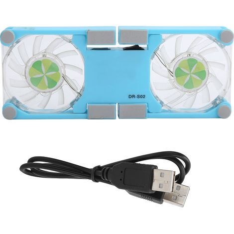 Support De Refroidissement Pour Ordinateur Portable - Ventilateurs Double USB - Hauteur Réglable - Antidérapant - Blanc - 1 Pièce (1/5)
