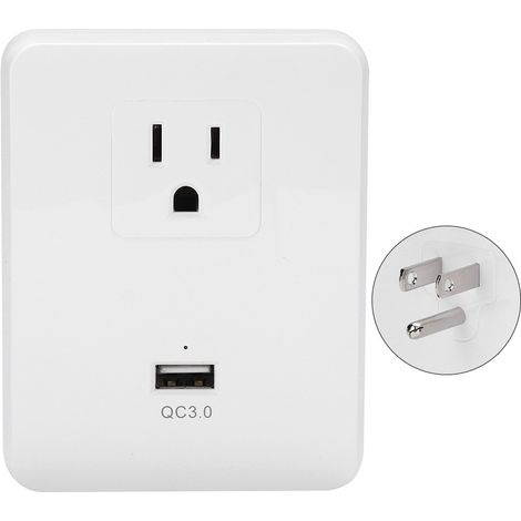 Intelligente Wandsteckdose mit Überspannungsschutz und USB-Anschluss, für den Heimgebrauch, 125-V-US-Stecker (1/5)