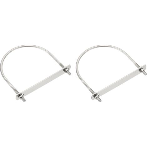 M6 Boulons en U, 2pcs Bride de Fixation en U Solide 108mm Innenbreite 130mm Longueur, Boulon à Œil de Serrage Acier Inoxydable 304 avec Ecrous Et Plaques pour Fixation de Tuyaux (1/5)