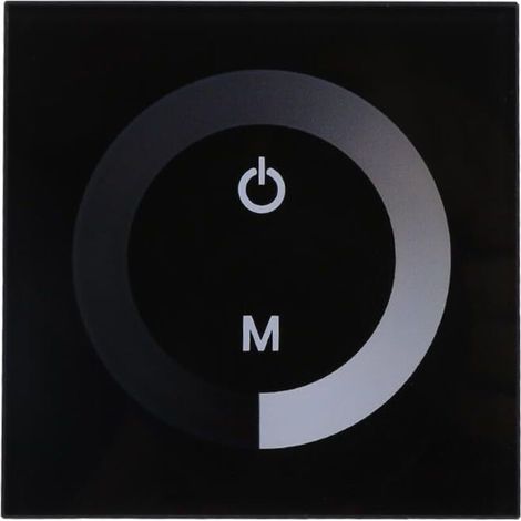 Dimmbare LED-Touchpanel-Leuchte, monochromer Dimm-Wandschalter, geräuschlose DC 12V-24V LED-Touchpanel-Streifenleuchte mit Bedienungsanleitung (Schwarz)