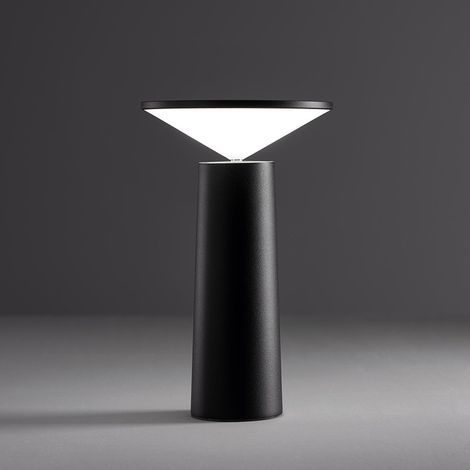 Lampe de Bureau LED sans Fil Rechargeable, Veilleuse LED, Lampe de Chevet Tactile, USB Rechargeable pour 3 Couleur(Noir) (1/5)