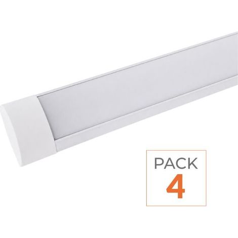 Silamp – Pack de 4 réglettes LED 150cm 48W – Blanc neutre 4000K – Branchement direct 220V – Éclairage puissant pour espaces professionnels (1/2)