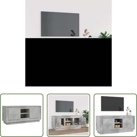 Holzwerkstoff - TV-Schrank Betongrau 102x35x45 cm Holzwerkstoff (1/5)