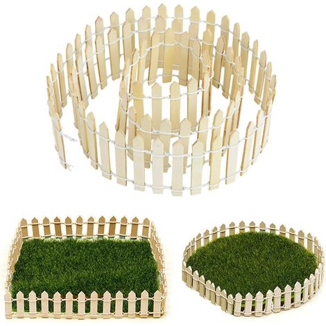 Cloture de Jardin Miniature, Miniature Clôture, Micro Aménagement Paysager Décor, pour Décoration la Cabane, Décoration des Bibelots, DIY Model Building Garden (1/5)